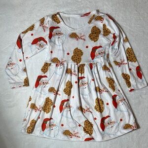 EUC Santa, Cookies & milk Long Sleeve twirl Dress size 5t